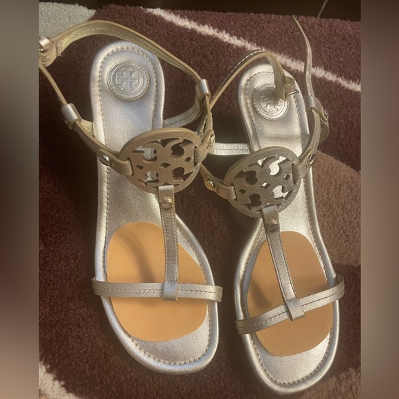 Gold 60mm, Miller Tory Burch Wedge Sandals - worn twice. - Picture 8 of 8